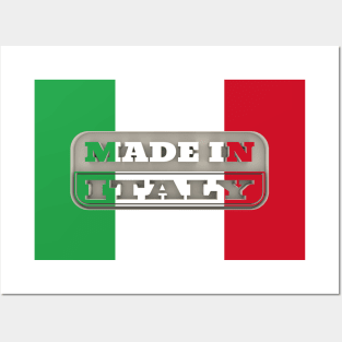 Made in italy with italian flag Posters and Art